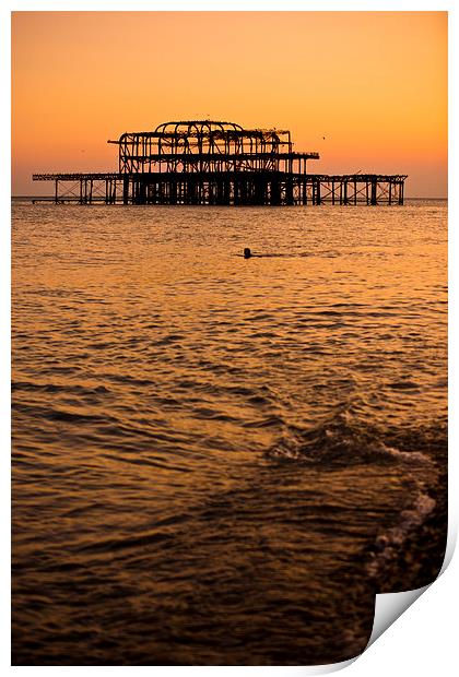   West Pier Brighton Print by Eddie Howland