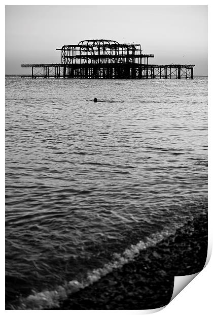   West Pier Brighton Print by Eddie Howland