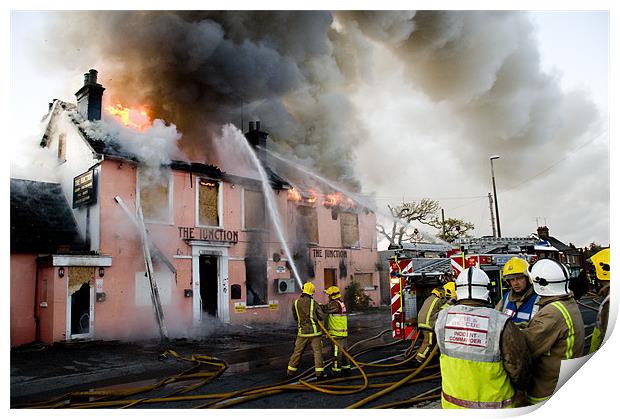 Major Fire in Disused Pub Print by Eddie Howland