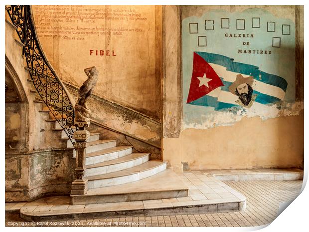 La Guarida Restaurant entrance hall, Calle Concordia, Havana, Cuba Print by Karol Kozlowski