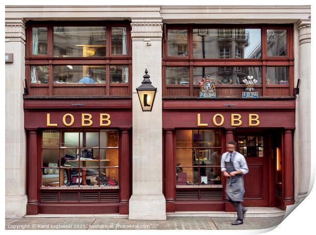 John Lobb Shop at St James Street in London Print by Karol Kozlowski