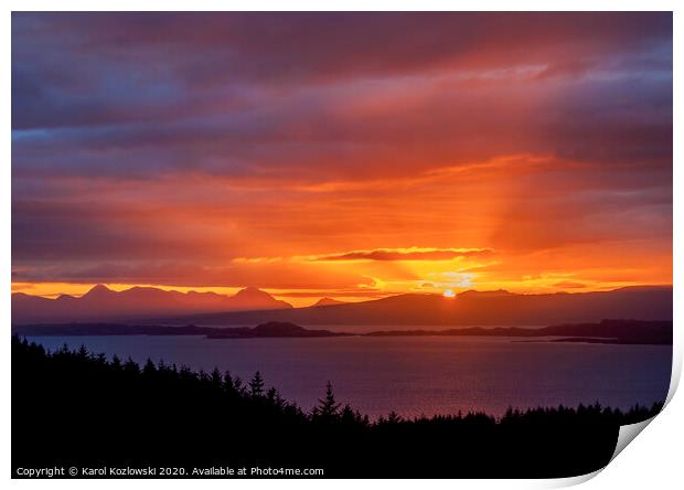 Sunrise at Isle of Skye Print by Karol Kozlowski