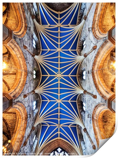 Vault of the St Giles' Cathedral in Edinburgh Print by Karol Kozlowski