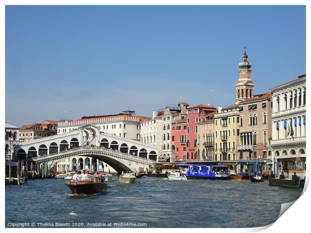 Rialto Bridge Venice Print by Thelma Blewitt