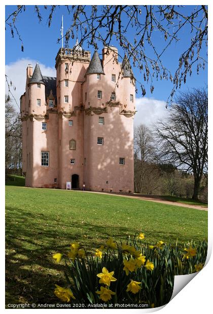 Craigievar Castle, Aberdeenshire, on a bright spring morning Print by Andrew Davies