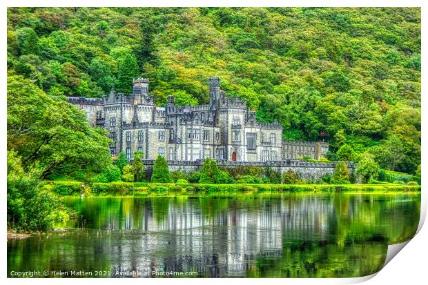 Kylemore Abbey in Co Galway Ireland Print by Helkoryo Photography