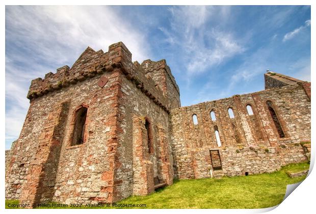 Peel Castle ruins St Germans' Cathedral Isle of Man 3 Print by Helkoryo Photography