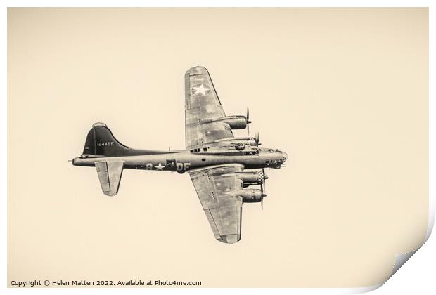 Boeing B-17G Flying Fortress left to right  Print by Helkoryo Photography