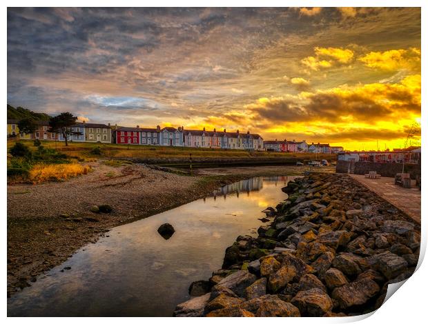 Aberaeron low tide Print by Helkoryo Photography