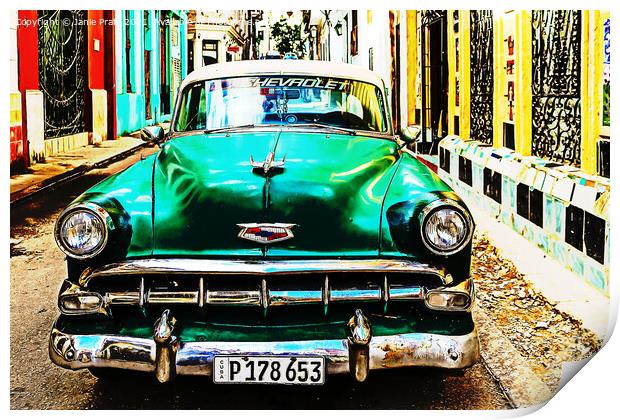 Havana Taxi  Print by Janie Pratt