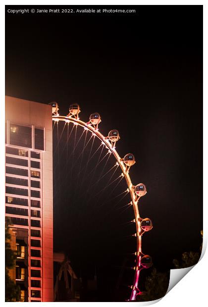 Las Vegas Ferris Wheel Print by Janie Pratt