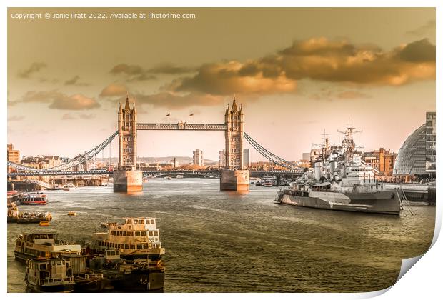 London Bridge Print by Janie Pratt