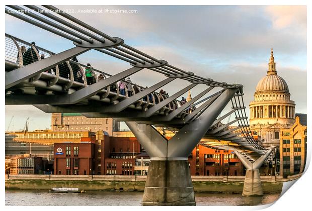 Millennium Bridge Print by Janie Pratt