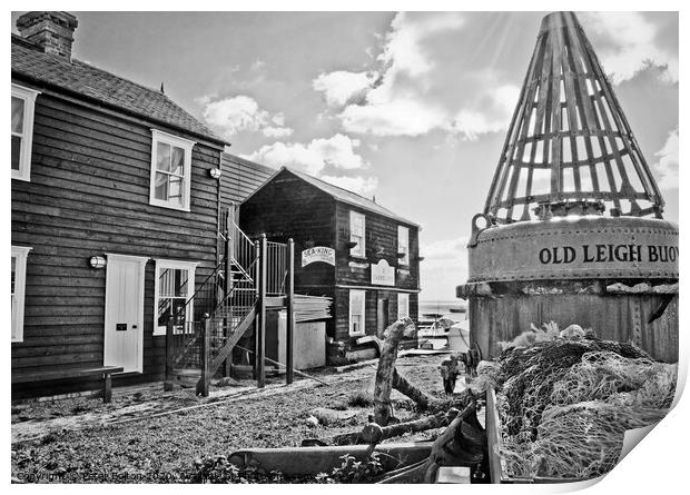 Old wooden cottages at Leigh on Sea, Essex, UK.  Print by Peter Bolton