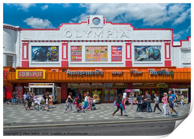 'The Olympia' victorian theatre now an seaside amusement arcade. Southend on Sea, Essex. Print by Peter Bolton