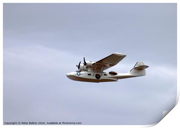 Consolidated  PBY Catalina Flying Boat over Essex, UK. Print by Peter Bolton