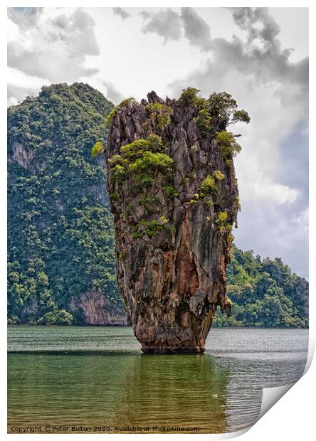 A limestone outcrop at Tapoo Island, Thailand. Print by Peter Bolton