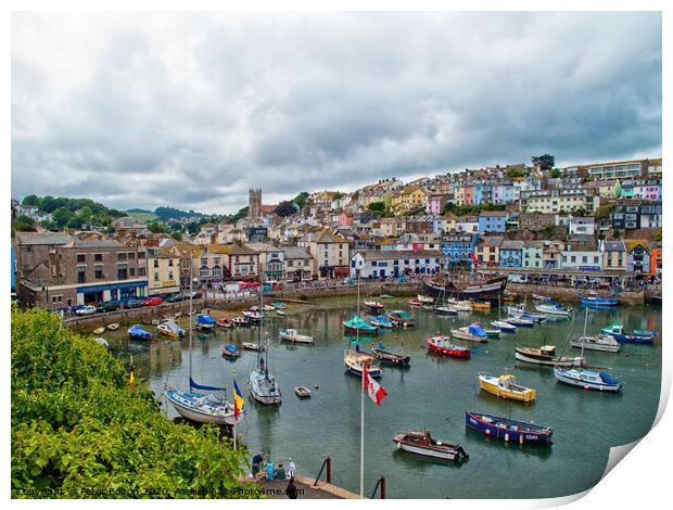 Brixham Harbour, Devon, UK Print by Peter Bolton