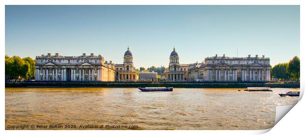 Old Royal Naval College, Greenwich, London. Print by Peter Bolton