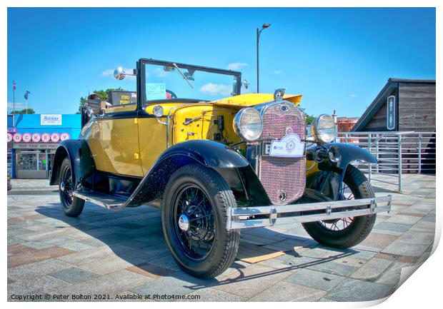 Vintage Ford Model A car at show, Southend on Sea, Essex, UK.  Print by Peter Bolton