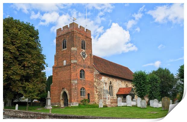 St.Thomas Church, Bradwell-juxta-Mare, Bradwell, Essex, UK. Print by Peter Bolton