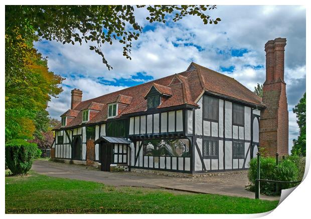 Southchurch Hall, Southend on Sea, Essex, UK. Print by Peter Bolton