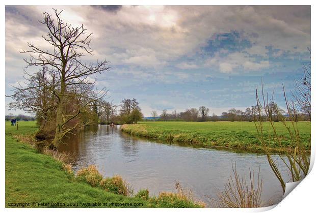 River Stour, 'Constable country', Dedham, Essex, UK. Print by Peter Bolton