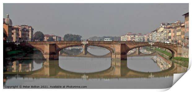 Ponte alla Carraia, bridge in Florence, Italy Print by Peter Bolton