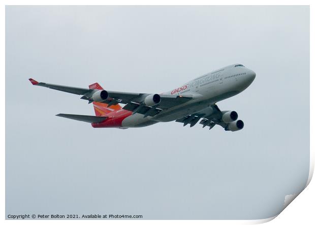 Boeing 747 passenger aircraft at Southend on Sea Airshow, 2006. Print by Peter Bolton