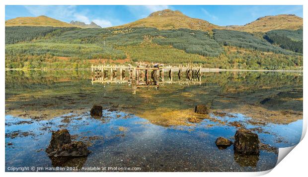 Old pier Arrochar Scotland Print by jim Hamilton