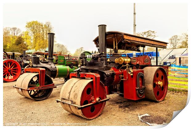 Pair of Steam Rollers Print by jim Hamilton