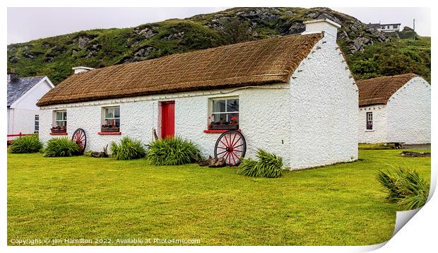 Irish thatched cottage, County Donegal, Ireland Print by jim Hamilton