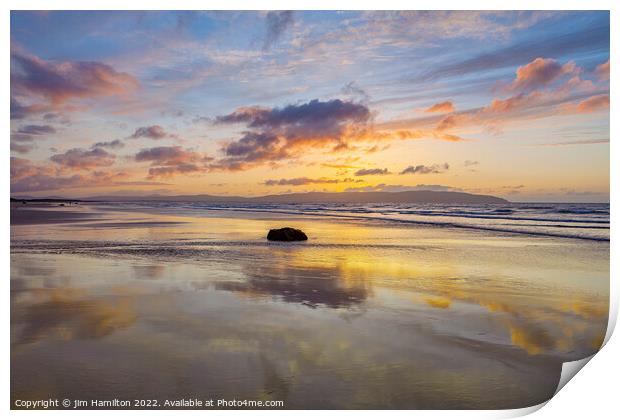 Dazzling Sunset Over Downhill Beach Print by jim Hamilton