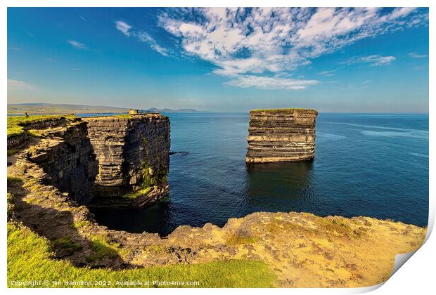 Majestic Cliffs of Downpatrick Head Print by jim Hamilton