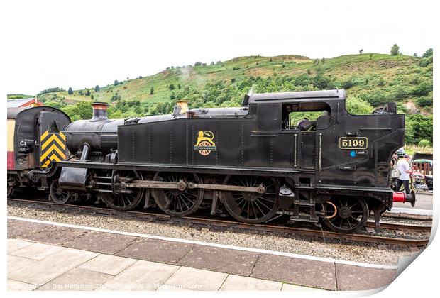 Steam locomotive 5199 preserved Llangollen railway Print by jim Hamilton