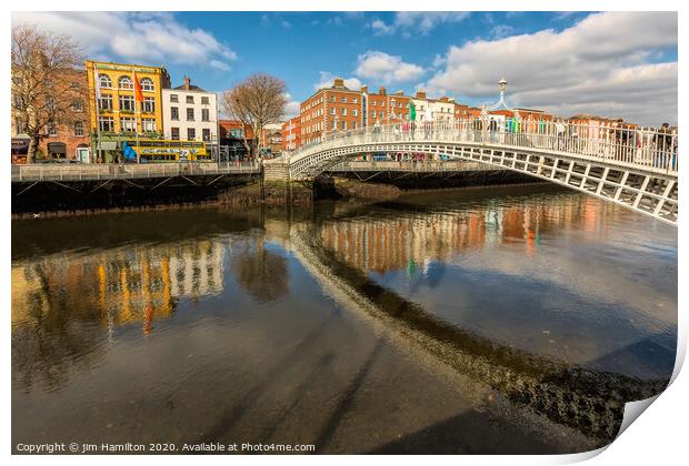 Ha'Penny bridge, Dublin Print by jim Hamilton