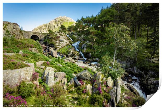 Ogwen Falls, Snowdonia Wales Print by jim Hamilton