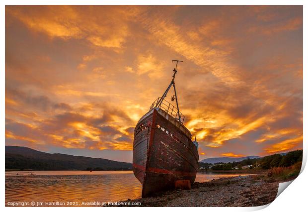 The Haunting Beauty of Corpach Shipwreck Print by jim Hamilton