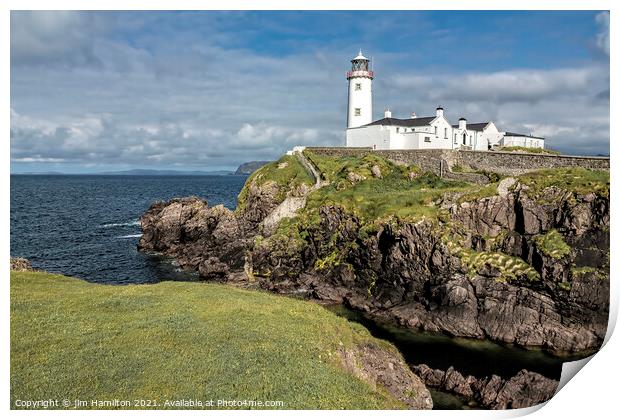 Fanad Head Lighthouse, Ireland Print by jim Hamilton