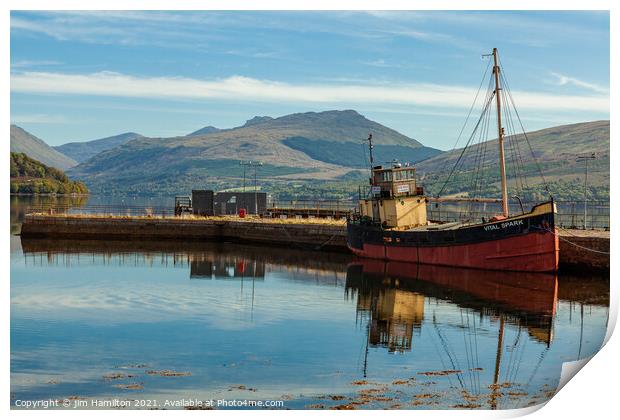 Tranquil Inverary Harbour Print by jim Hamilton