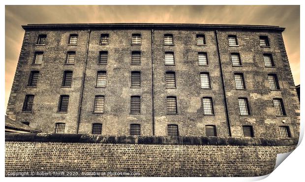 Albert Dock warehouse, Liverpool waterfront Print by Robert Thrift