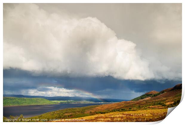 Rainbow over Dornoch Firth Print by Robert Thrift