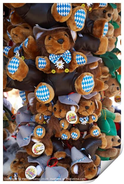 Bavarian Teddies Print by Michael Kemp