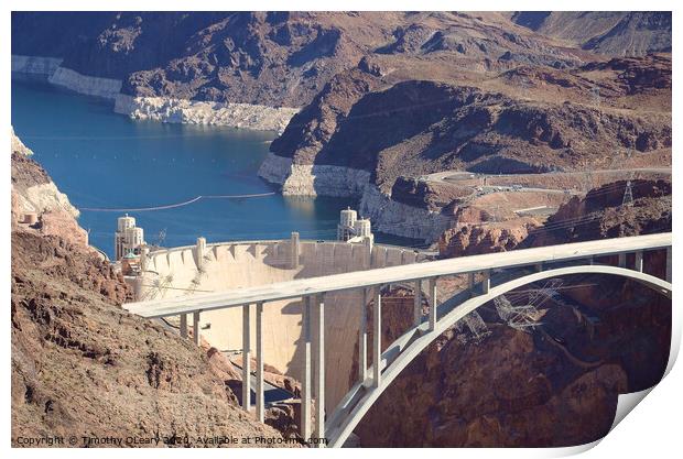 Aerial stock photo of Hoover Dam Print by Timothy OLeary