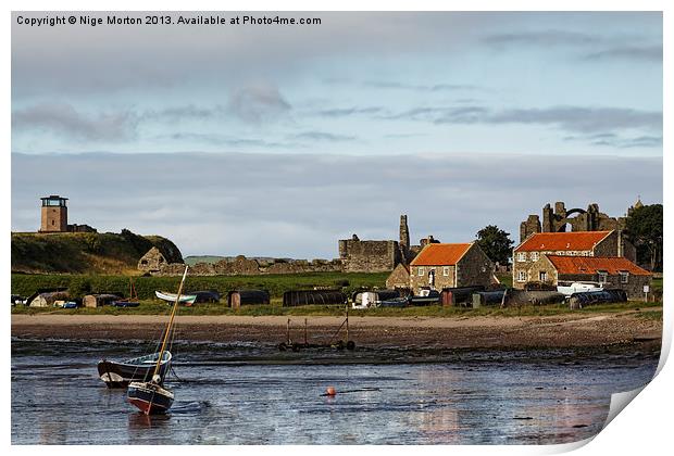 Lindisfarne Harbour - Low Tide Print by Nige Morton