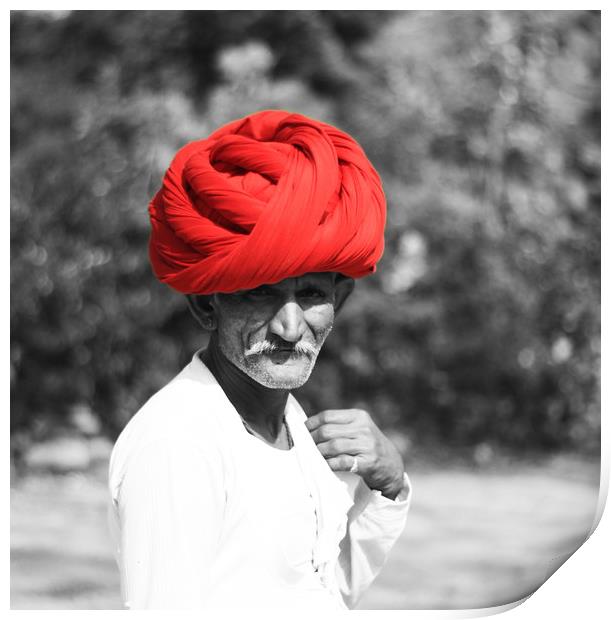 Red Turban Print by anurag gupta