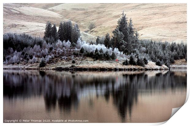 Beacons Reservoir in Winter Print by Peter Thomas