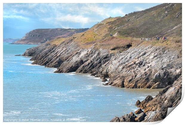 Majestic coastal walk in Wales Print by Peter Thomas