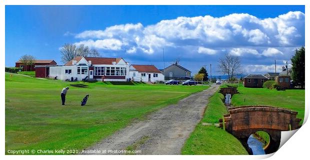 Playing out the 18th at Millport Print by Charles Kelly