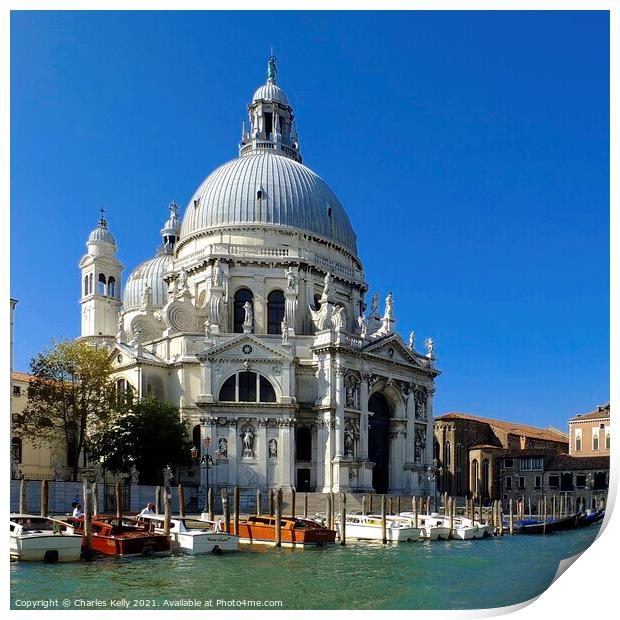 Santa Maria della Salute on the Grand Canal, Venice Print by Charles Kelly